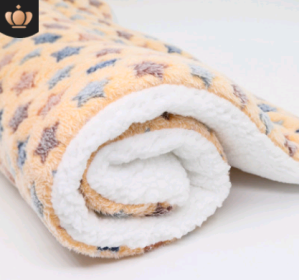 Cute Cat Blankets Dog Pet Mat (Option: Beige starry sky-XL100x75)