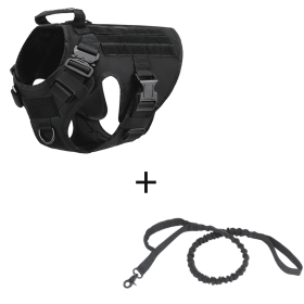 Outdoor Tactical Dog Vest For Large Dogs (Option: Black set-XL)